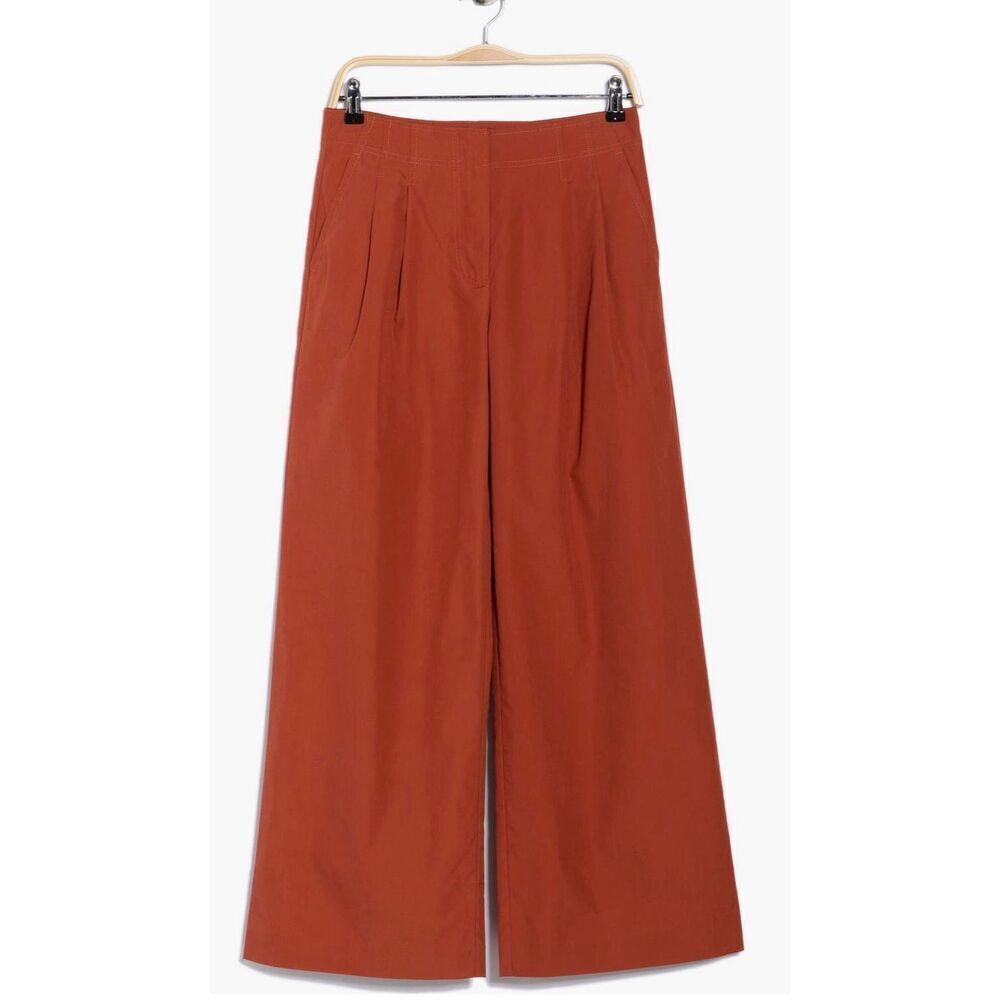 Ulla Johnson Lani Cotton Wide Leg Pants in Saffron NWT Size 12